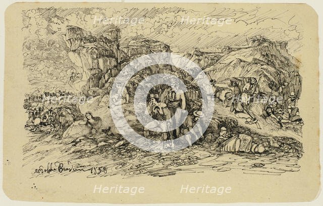 The Smugglers, 1858. Creator: Rodolphe Bresdin.