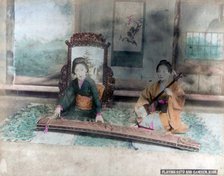 Japanese music: women playing Koto and Samisen, Kobe, Japan. Artist: Unknown