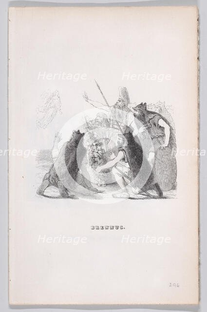 Brennus from The Complete Works of Béranger, 1836. Creators: Auguste Raffet, L Chauchefoin.