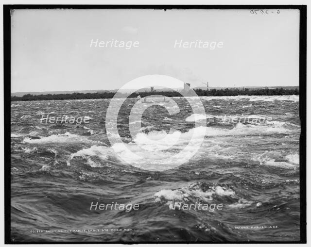 Shooting the rapids, Sault Saint Marie, Mich., (1905?). Creator: Unknown.