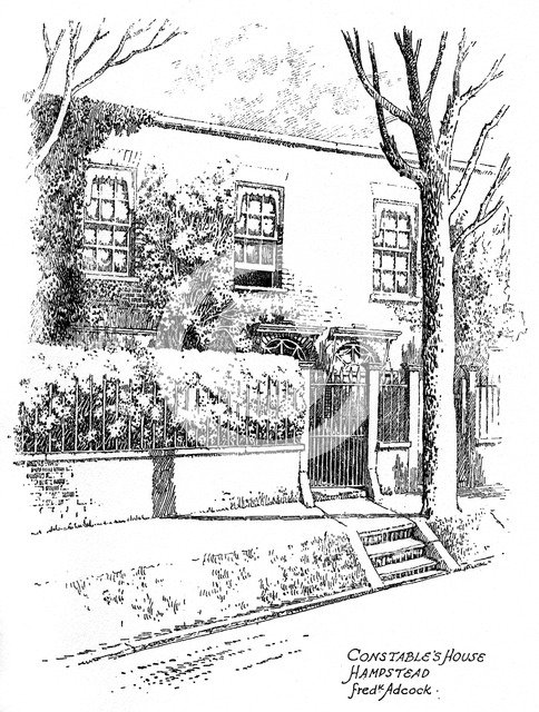 John Constable's house, Hampstead, London, 1912. Artist: Frederick Adcock