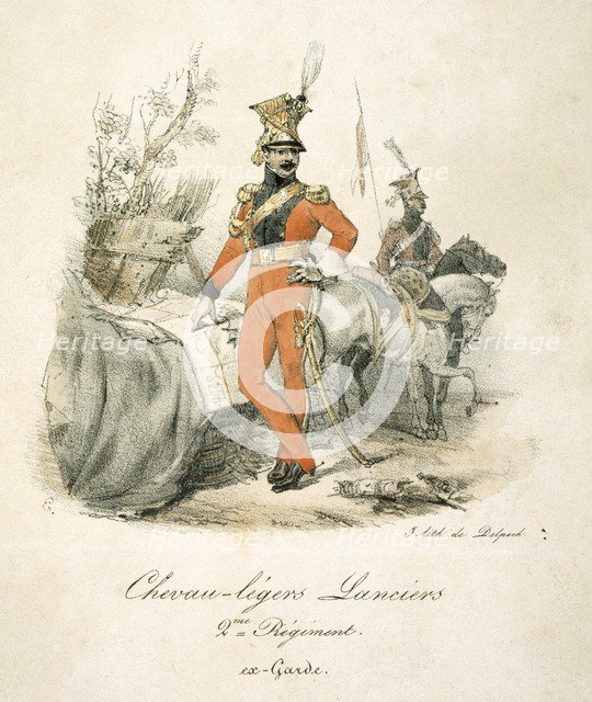 French lancers of the Napoleonic Wars, 19th century. Artist: Delpech.