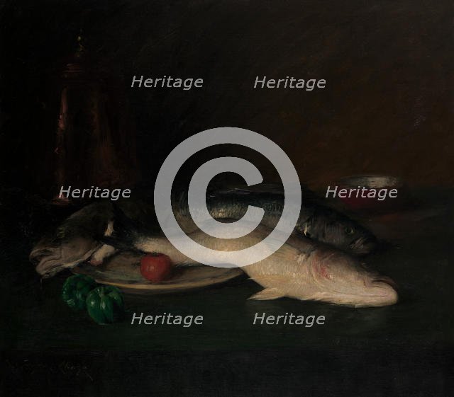 Still Life: Fish, by 1908. Creator: William Merritt Chase.