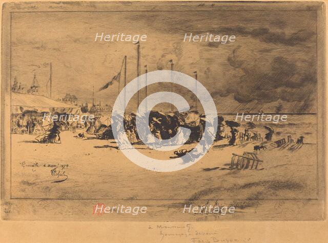 Un Grain à Trouville (Squall at Trouville), 1874/1875. Creator: Felix Hilaire Buhot.