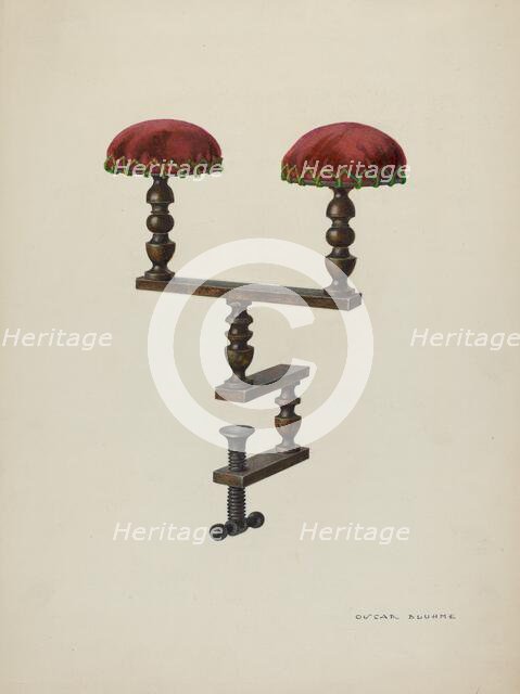 Twin Sewing Bird, 1940. Creator: Oscar Bluhme.