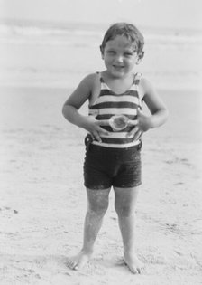 Godowsky's grandchild, at the beach, 1928 Creator: Arnold Genthe.