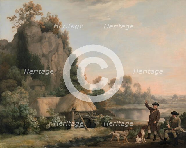 Two Gentlemen Going a Shooting, with a View of Creswell Crags, Taken on the Spot, ca. 1767. Creator: George Stubbs.