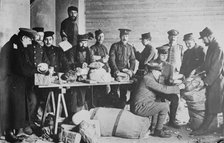 British and French prisoners assorting mail, between 1914 and c1915. Creator: Bain News Service.