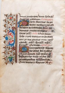 Manuscript Leaf, from a Book of Hours, French, 15th century. Creator: Unknown.