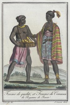 Costumes de Différents Pays, 'Femme de Qualité, et Femme du Commun du Royaume de Benin', c1797. Creators: Jacques Grasset de Saint-Sauveur, LF Labrousse.