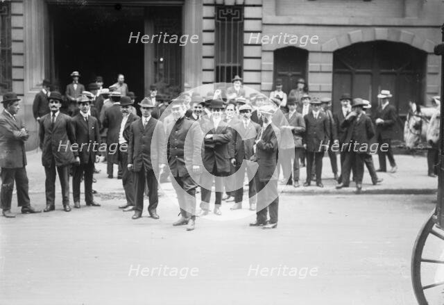 Strikers leave Sherry's, 1912. Creator: Bain News Service.