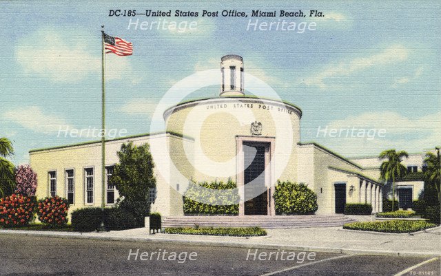 United States Post Office, Miami Beach, Florida, USA, 1945. Artist: Unknown