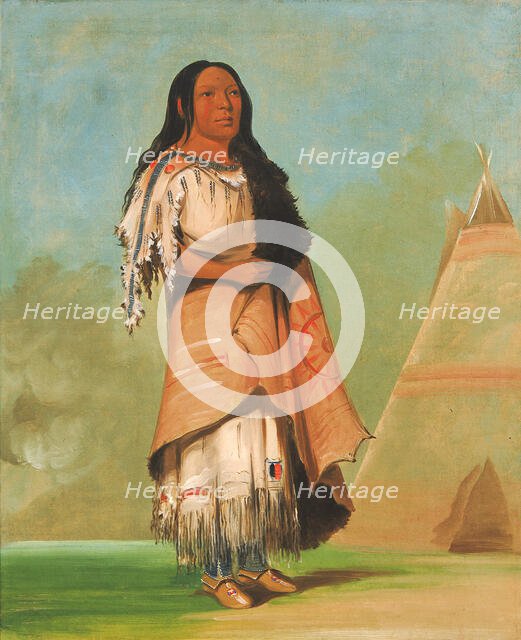 Ah'-kay-ee-pix-en, Woman Who Strikes Many, 1832. Creator: George Catlin.