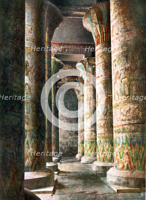 Columns, Temple of Horus, Edfu, Egypt, 20th Century. Artist: Unknown