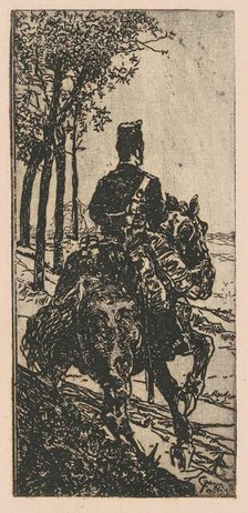 Artillery Soldier on Horseback (Soldato di artiglieria a cavallo), 1888/1890. Creator: Giovanni Fattori.
