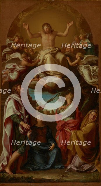 Christ in Glory with Saints Celsus, Julian, Marcionilla and Basilissa, 1736-1737. Creator: Pompeo Batoni.