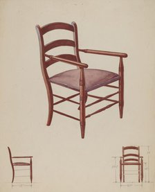 Slat-back Chair, c. 1936. Creator: George Kirschner.