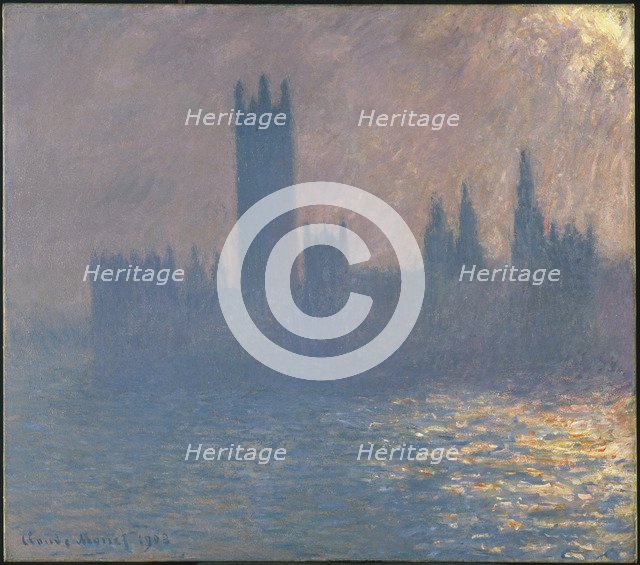 Houses of Parliament, Sunlight Effect (Le Parlement, effet de soleil), 1903. Artist: Monet, Claude (1840-1926)