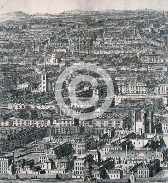 Panoramic view of London, 1720. Artist: Johannes Kip