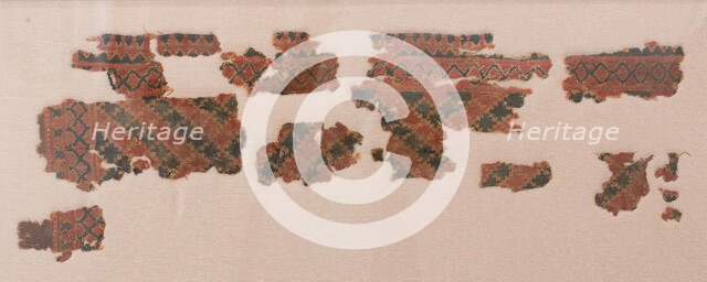 Wool textile with Geometric Pattern, Egyptian, 6th-9th century. Creator: Unknown.