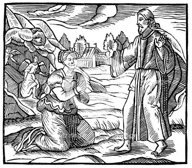 Mary Magdalene seeing the apparition of the risen Jesus Christ, c1500. Artist: Unknown