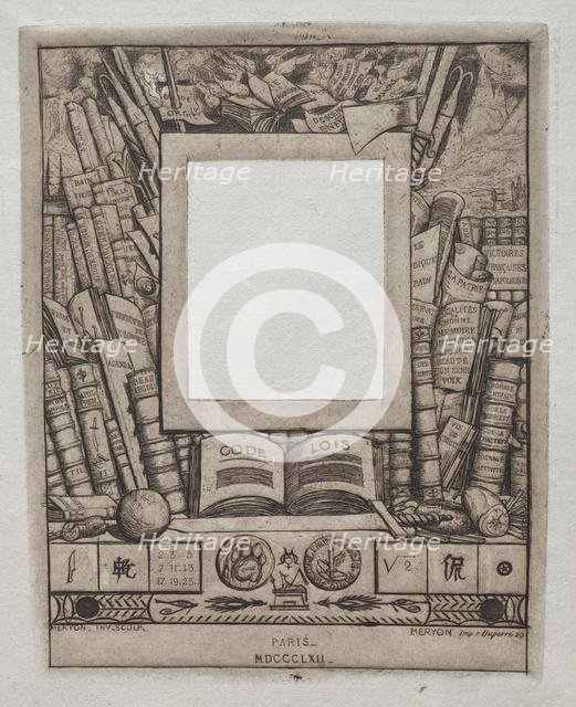 Design for a Frame for the Portrait of Armand Guéraud, 1862. Creator: Charles Meryon (French, 1821-1868).