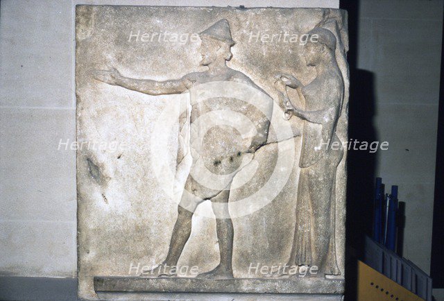 Hermes. Greek relief from Thasos, Greece, c470 BC.  Artist: Unknown.