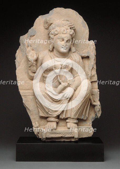 Goddess Hariti Seated Holding a Child, 2nd/3rd century. Creator: Unknown.