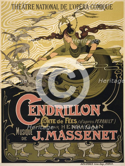 Poster for the Opera Cendrillon by Jules Massenet, 1899. Artist: Bertrand, Émile (1842-1912)
