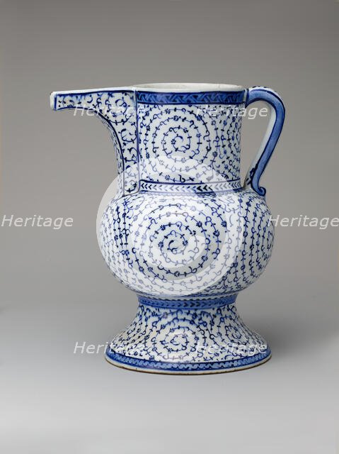 Ewer with 'Tughra-Illuminator' Style Decoration, Turkey, 1525-40. Creator: Unknown.