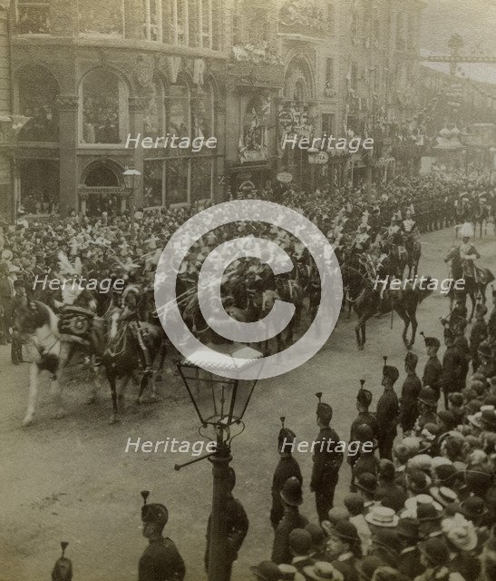 Procession for Queen Victoria's Diamond Jubilee, 1897.Artist: Stereoscopic Views
