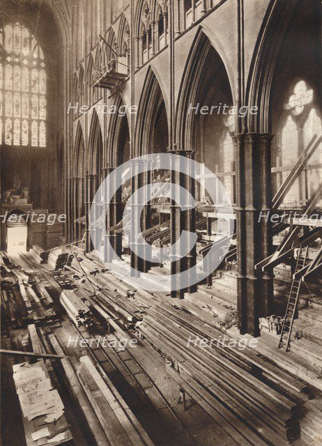 'Changing the Interior of the Abbey', 1937. Artist: Unknown.