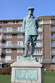 Statue of Charles S Rolls, Dover seafront, Kent. Artist: Bill Forbes