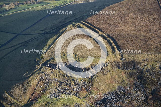 Promontory fort, threatened by erosion, Combs Edge, Derbyshire, 2023. Creator: Damian Grady.