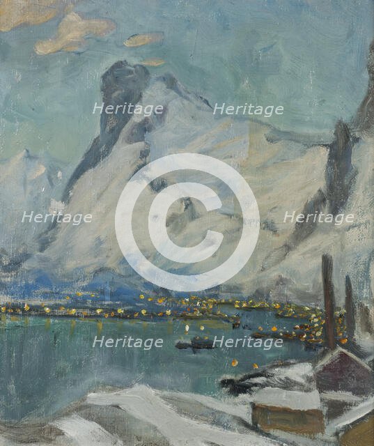 Lofoten in the Evening Light. Study, 1915. Creator: Anna Katarina Boberg.