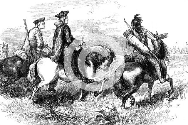 Sir Alexander Cuming on his way to visit the Cherokees, South Carolina, c1730 (c1880). Artist: Unknown