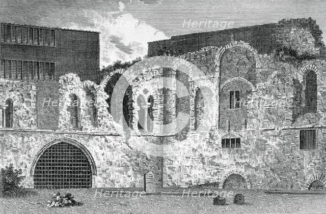 Ruins of the south transept, Church of St Bartholomew-the-Great, Smithfield, City of London, 1800.   Artist: Anon