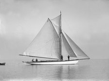 The cutter 'Wenda' in light winds, 1912. Creator: Kirk & Sons of Cowes.