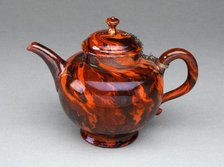 Teapot, Staffordshire, c. 1755. Creator: Staffordshire Potteries.