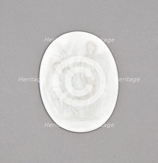 Medallion with Apollo and Marsyas, Burslem, Late 18th century. Creator: Wedgwood.