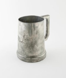 Pint Mug, England, c. 1840. Creator: Unknown.