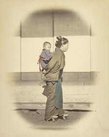 Mother with Child in Bunting, about 1868. Creator: Felice Beato.