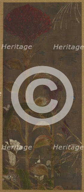 Coxcombs, maize and morning-glories, Momoyama period, 1568-1615. Creator: Unknown.