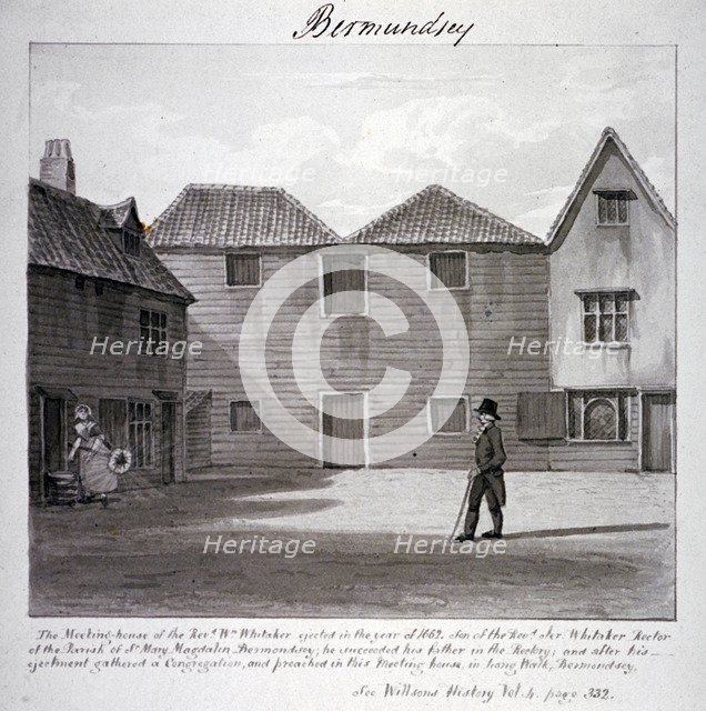 The Reverend Whitaker's meeting house, Long Walk, Bermondsey, London, c1828. Artist: John Chessell Buckler