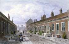 Skinners' Almshouses, Mile End Road, Stepney, London, c1840. Artist: Thomas Hosmer Shepherd