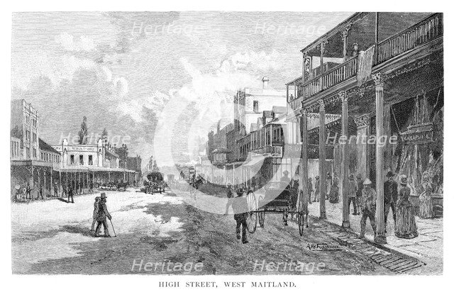 High Street, West Maitland, New South Wales, Australia, 1886.Artist: Albert Henry Fullwood