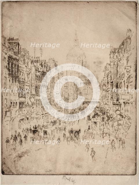 Fleet Street, Up to St. Paul's, 1896. Creator: Joseph Pennell (American, 1857-1926).