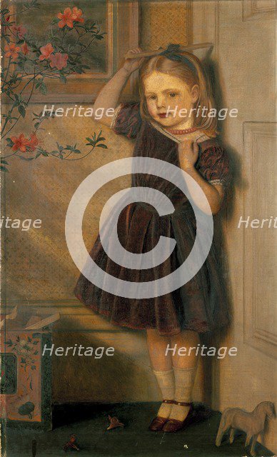 Cecily Ursula, aged three years, exhibited 1867. Artist: Arthur Hughes.