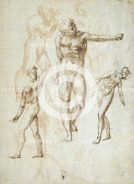 Sheet of Studies (recto and verso) (image 1 of 2), Mid-16th century. Creator: Unknown.