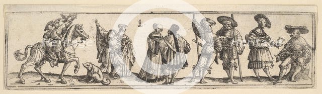 Lansquenets and ladies, 1531. Creator: Christoph Bockstorffer.